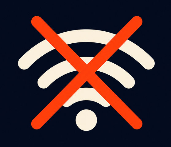 symbole wifi barré