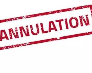 Panneau "Annulation" écrit en rouge