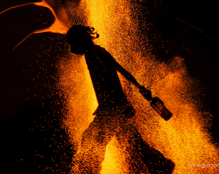 Vue du spectacle de feu Imoogi