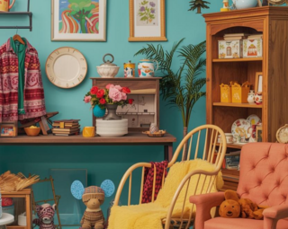 affiche montrant mobiliers et objets de la recyclerie