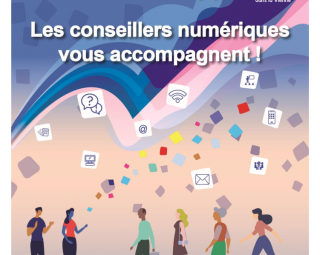 Flyer récapitulant les dates de permanence de la Conseiller numérique et les activités proposés