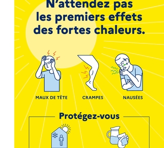 Affiche reprenant les recommandations en cas de canicule