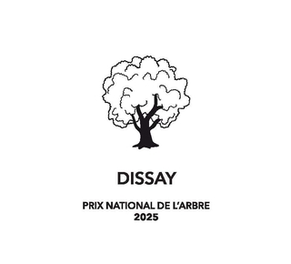 Visuel représentant un arbre sur fond blanc pour le prix national de l'abre 2025 reçu par la commune de Dissay