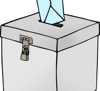 Dessin d'une urne et d'une envloppe de vote