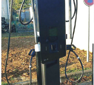 Photo d'une borne de recharge pour véhicule électrique