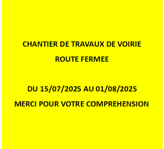 affiche du panneau de chantier d'informations des travaux