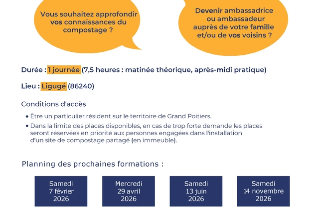Affiche annoncant les formations de référent composteur