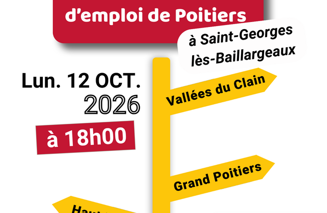 panneau directionnel indiquant les modalités et informations de l'atelier