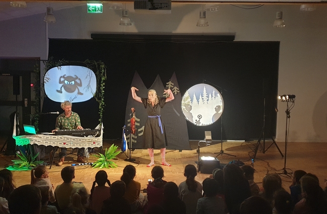 Vue des deux artistes durant le spectacle