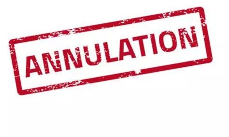 Panneau "Annulation" en rouge