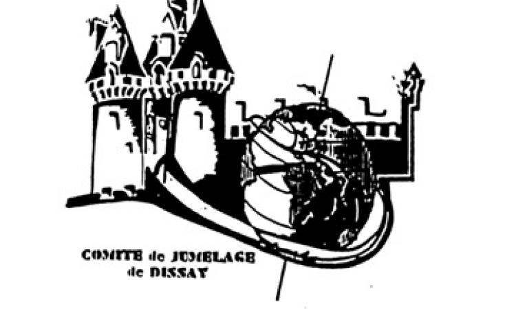 Logo du comité de jumelage comprenant un dessin du château de Dissay