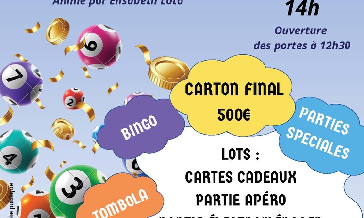 Affiche du loto du twirling reprenant toutes les informations nécessaires.