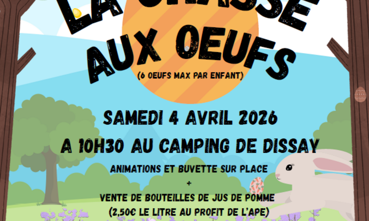 affiche de la chasse aux œufs avec jeu de recherche d'œufs cachés
