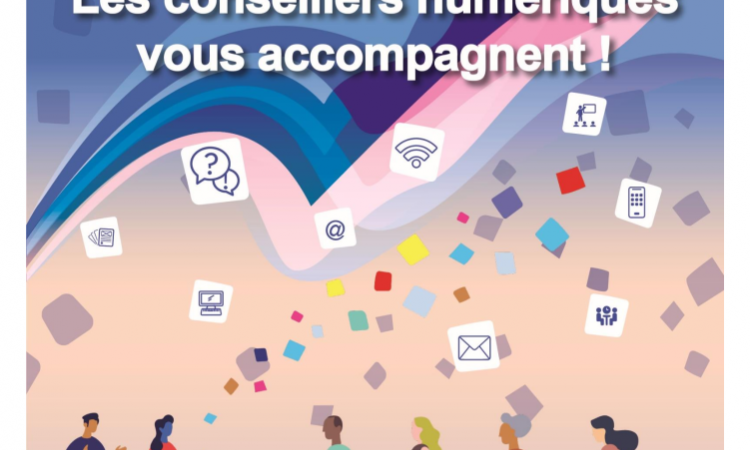 Flyer récapitulant les dates de permanence de la Conseiller numérique et les activités proposés