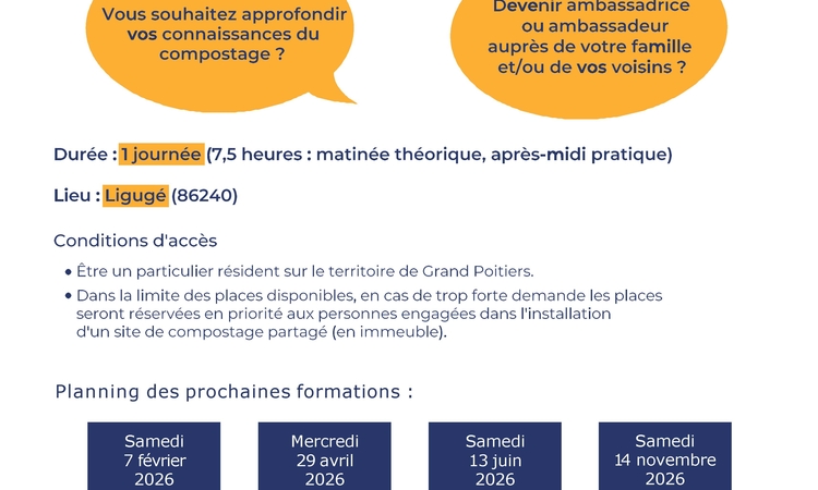Affiche annoncant les formations de référent composteur