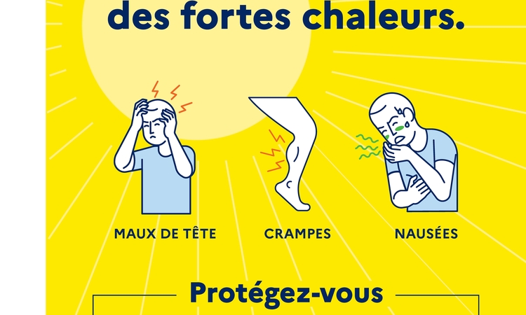 Affiche reprenant les recommandations en cas de canicule