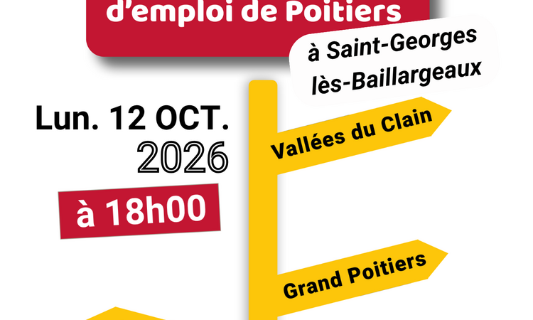 panneau directionnel indiquant les modalités et informations de l'atelier