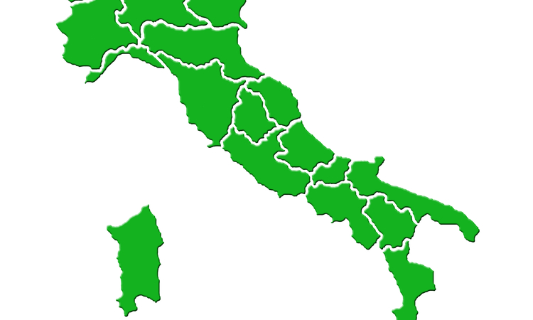 Vue d'une carte de l'Italie