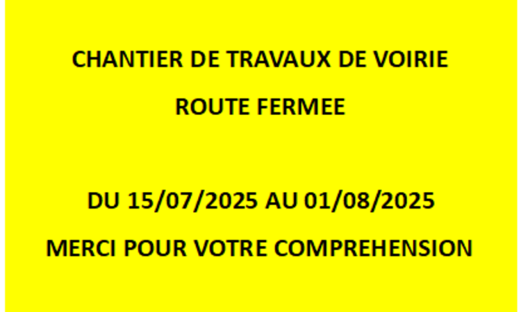 affiche du panneau de chantier d'informations des travaux
