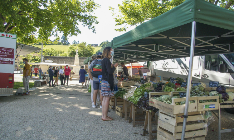 Vue du marché de Dissay